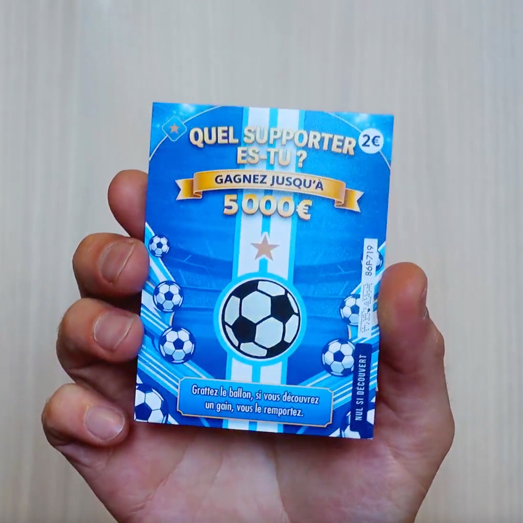 Carte annonce grossese à gratter Supporter de Marseille, theme football, OM, sport