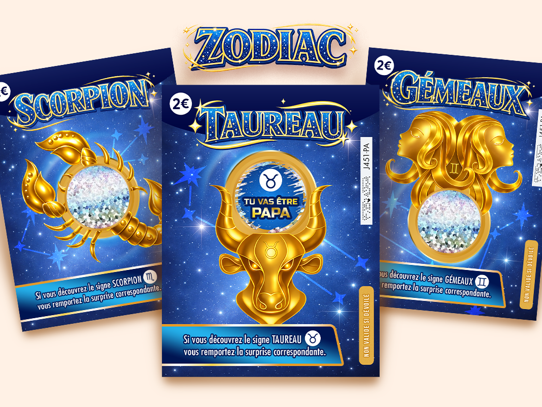 Carte annonce grossese à gratter, 12 signes astrologiques